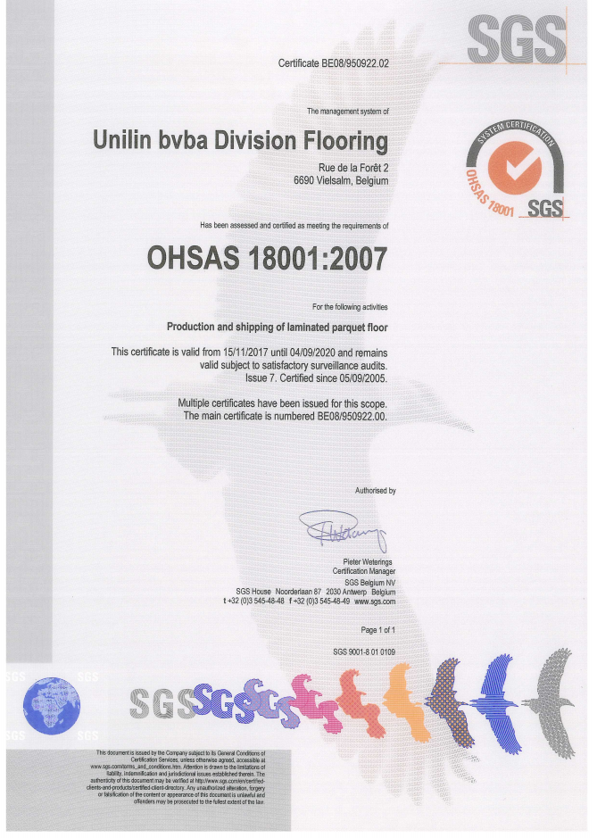 OHSAS18001认证